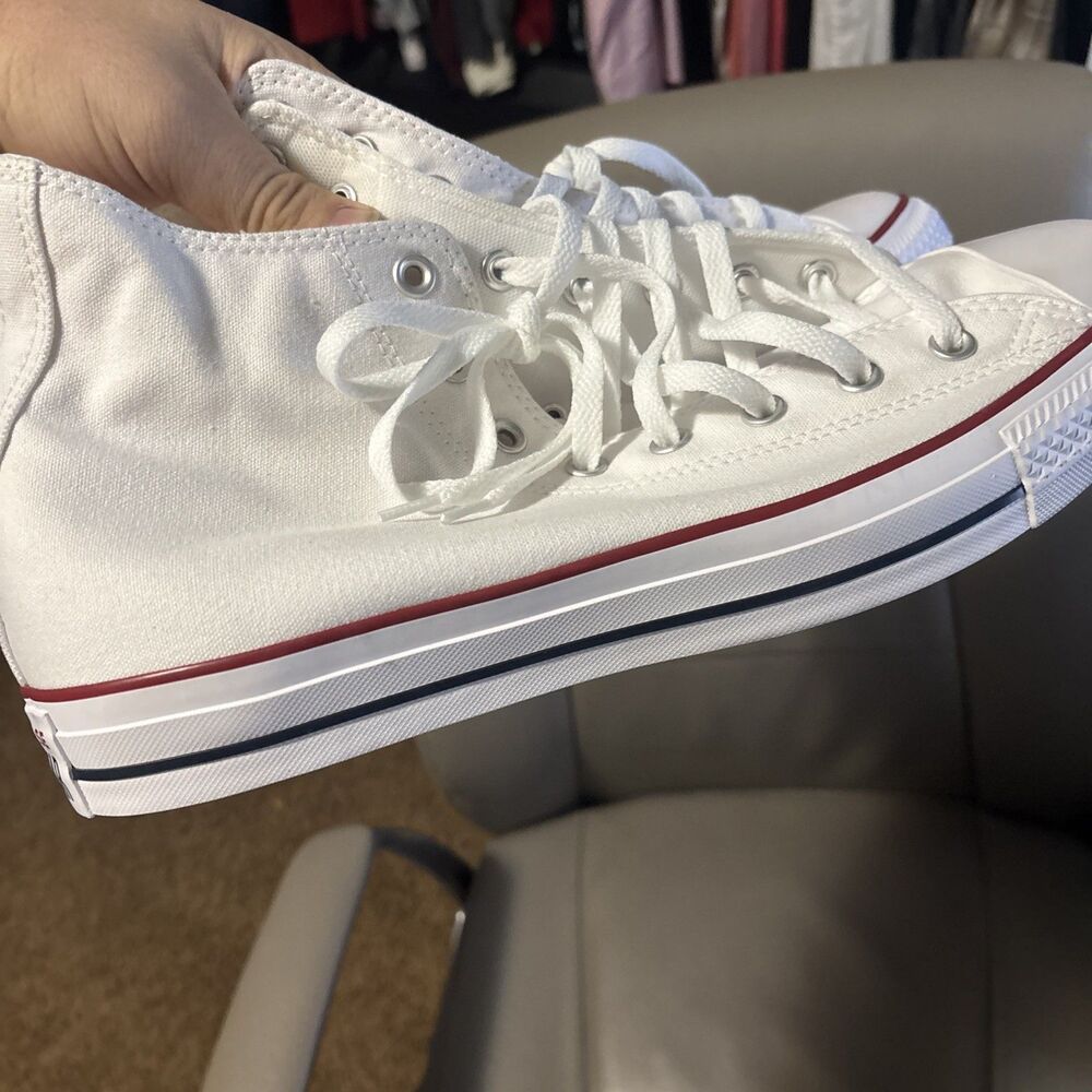 Converse Chuck Taylor All Star White Canvas High Top Sneakers M 13 / W 15 - Picture 3 of 5